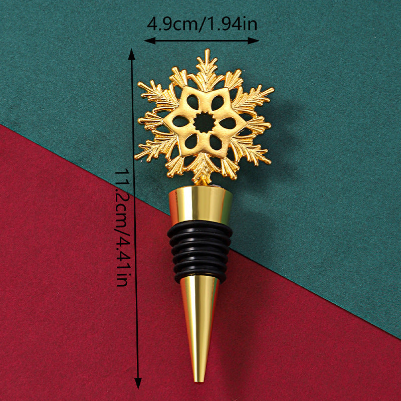 Bouchon de bouteille de vin Gomaki en forme de flocon de neige doré