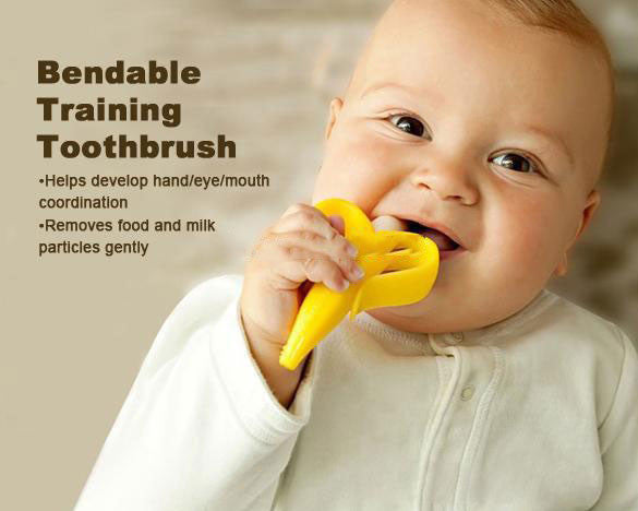 Baby Banana Silicone Teether and Training Toothbrush Gomaki