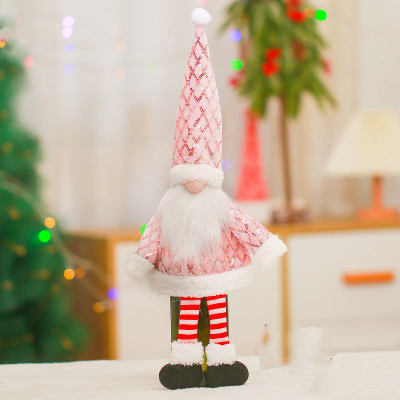 Housse de bouteille de vin en forme de gnome de Noël Gomaki