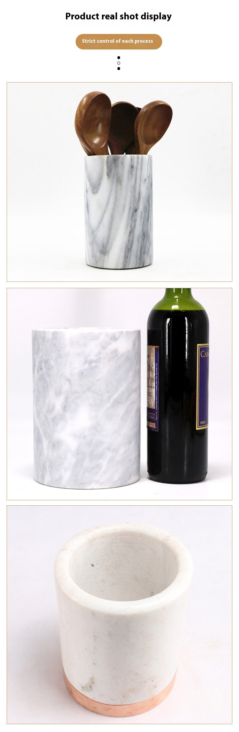 Luxury White Marble Wine Bottle Chiller Gomaki