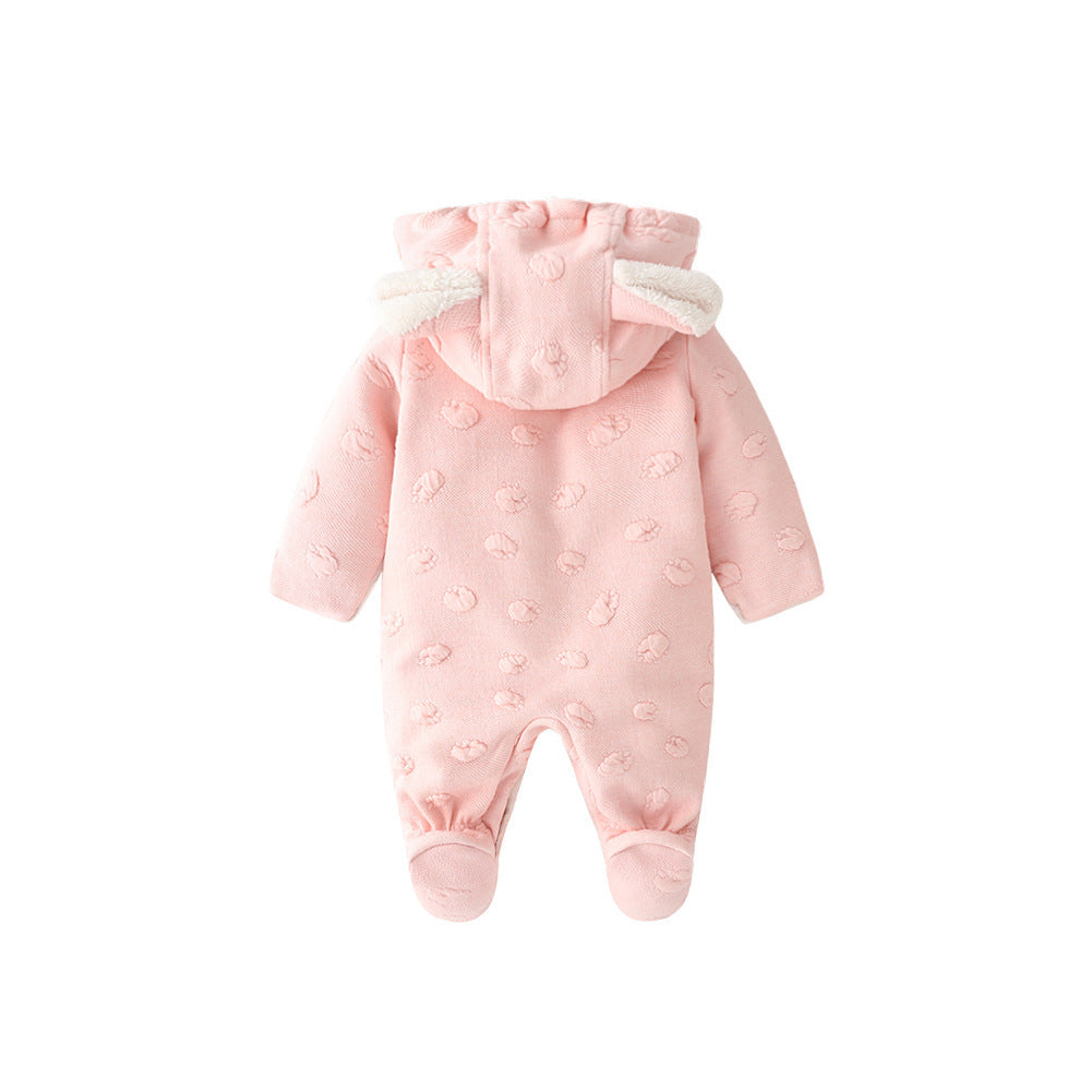 Baby Winter Hooded Romper with Bear Ears Gomaki