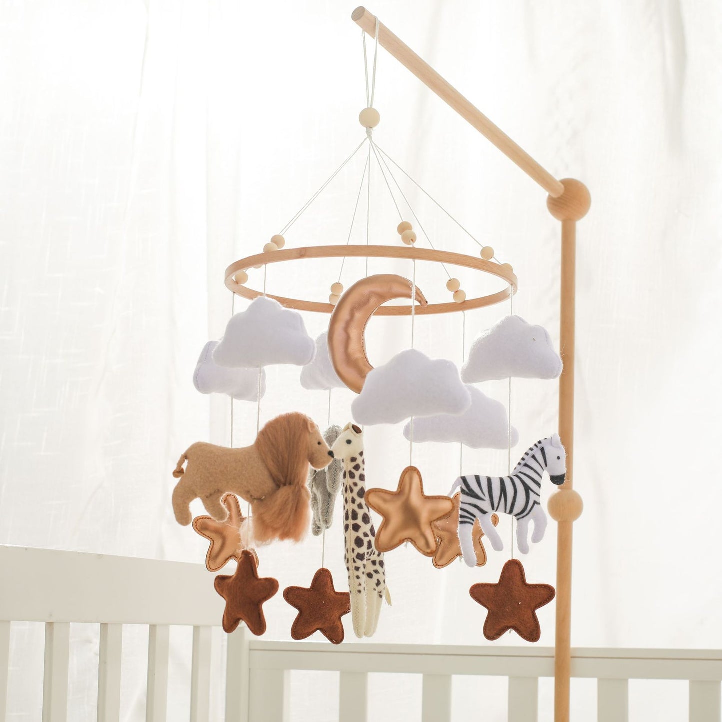 Montessori Inspired Safari Animal Baby Crib Mobile Gomaki