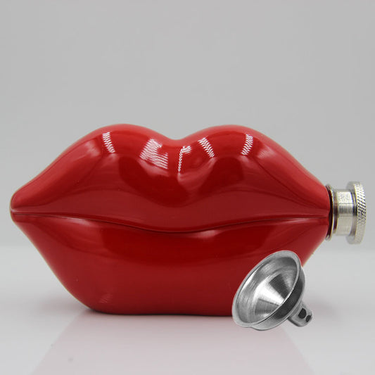 Red Lips Stainless Steel Hip Flask Gomaki