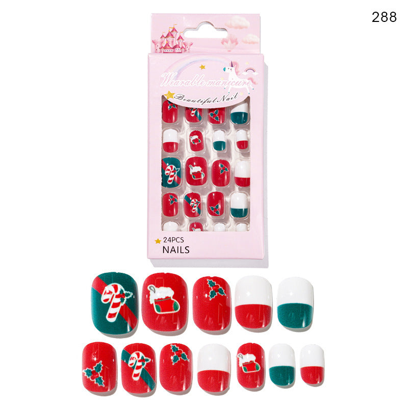 Christmas Pattern Press On Nails Gomaki