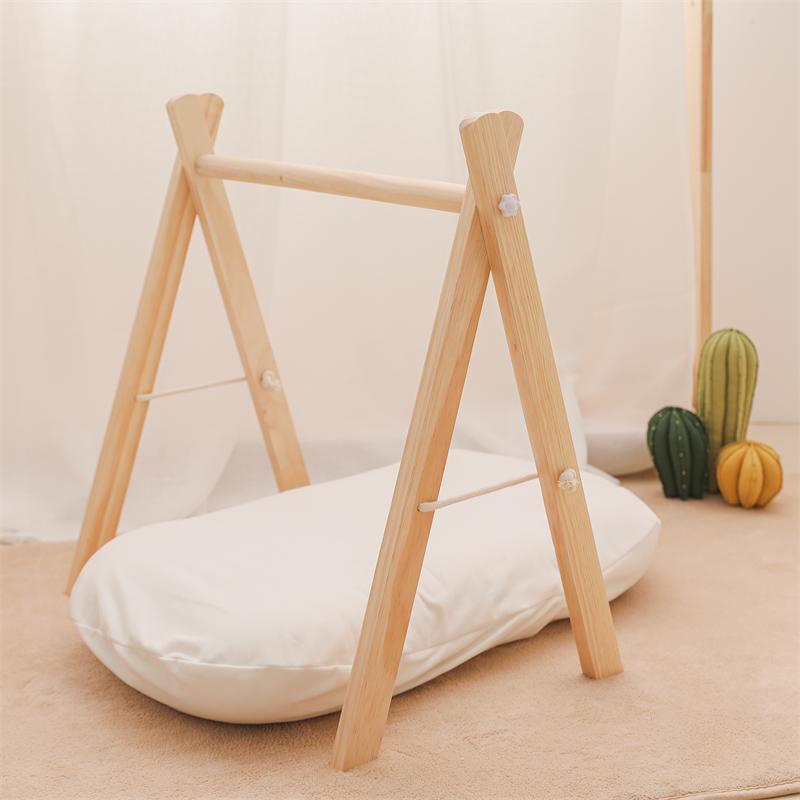 Montessori Inspired Natural Wooden Baby Play Gym with Hanging Toys Gomaki
