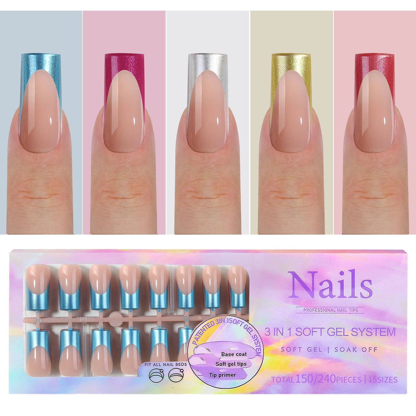 Manicure Wear Nail French Seamless Wear Nail Detachable Gomaki