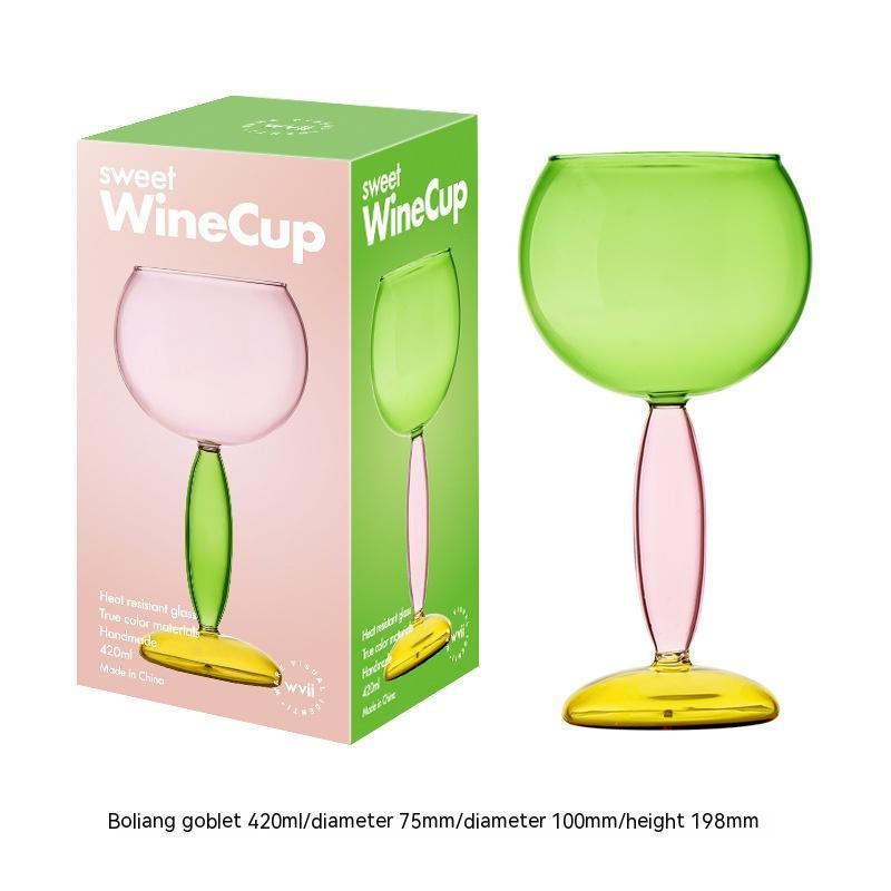 Calice in vetro soffiato a mano colorato Gomaki