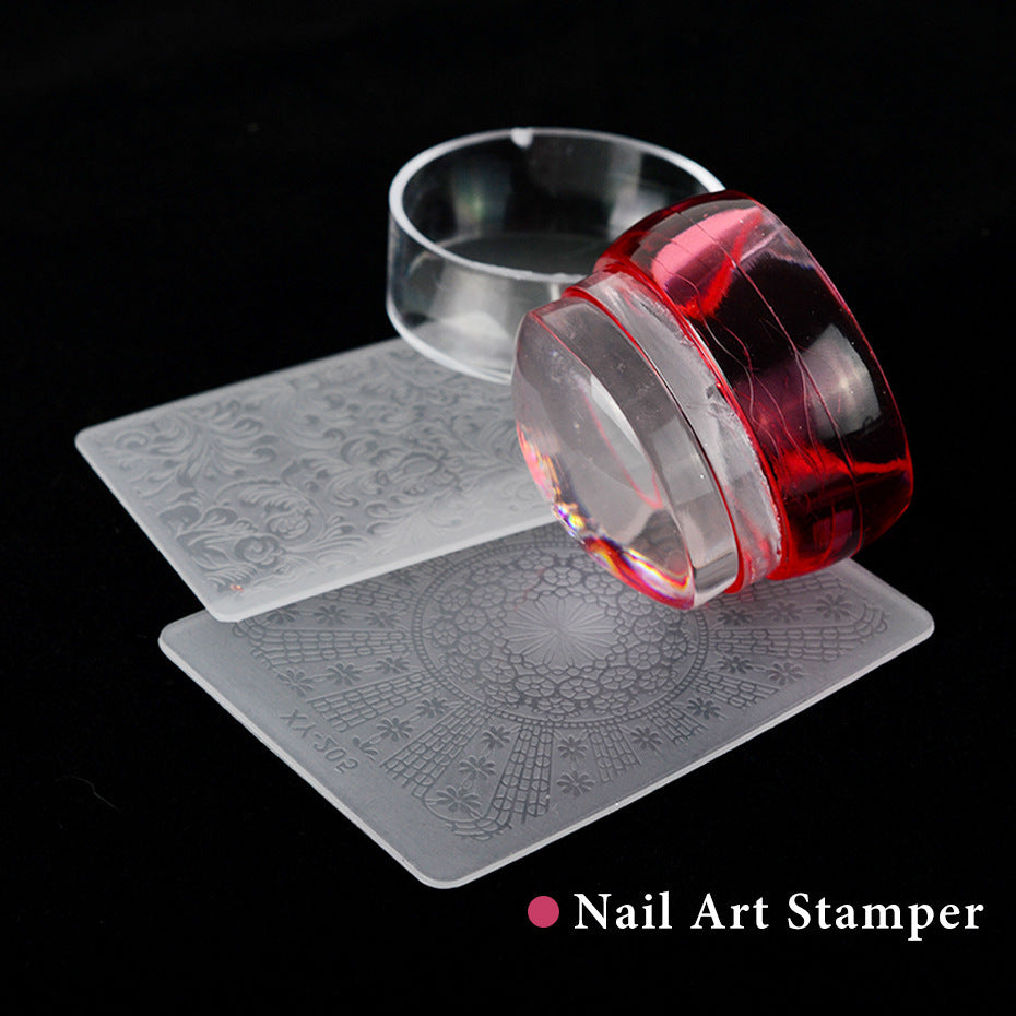 Transparent Silicone Nail Stamper with Scraper Set Gomaki