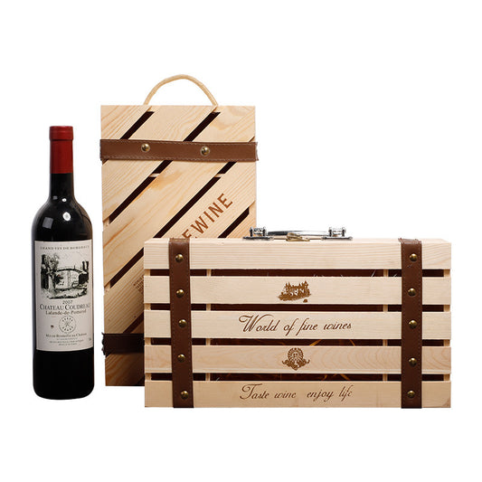 Rustic Wooden Wine Gift Box Gomaki