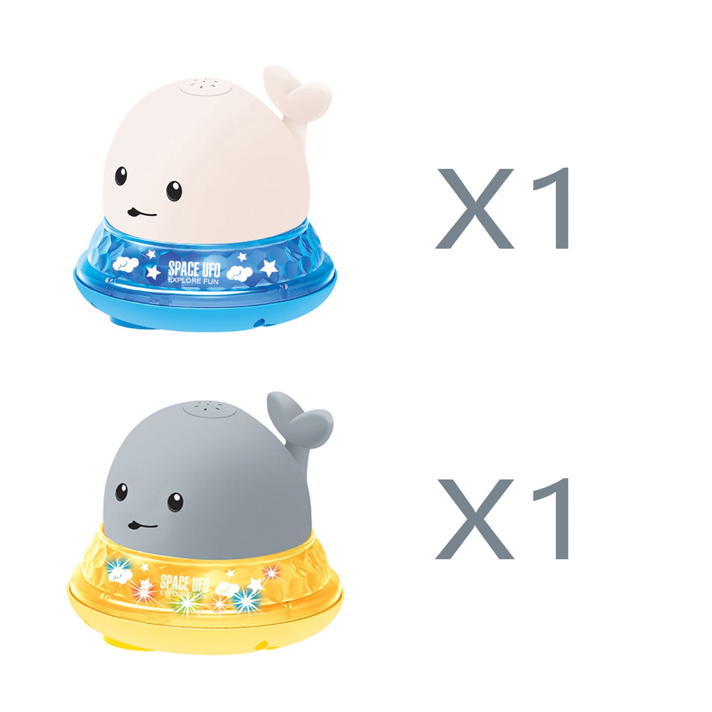 Giocattolo da bagno a forma di balena con luci LED e musica Gomaki