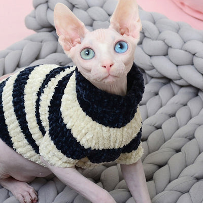 Hairless Sphinx Cat Winter Thicken Warm Cotton Sweater Gomaki