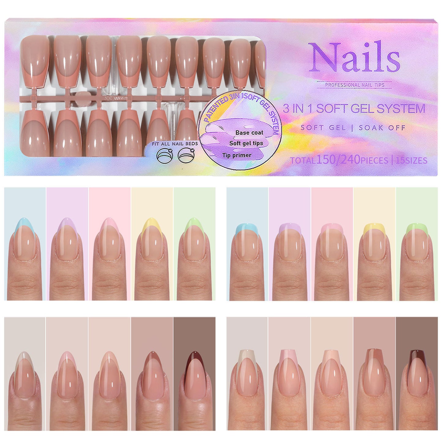 Manicure Wear Nail French Seamless Wear Nail Detachable Gomaki