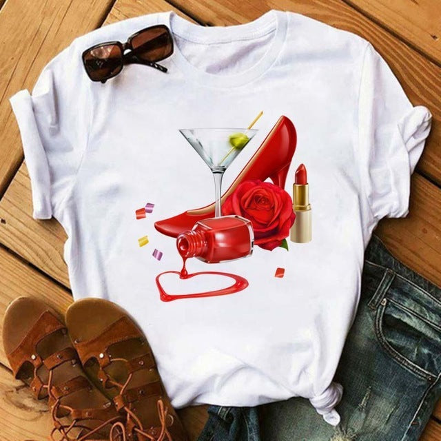Heartbeat Wine Glass T Shirt Gomaki