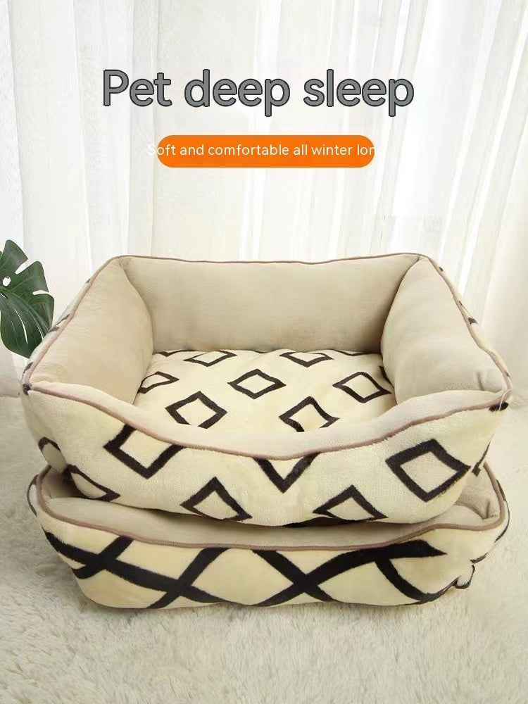 Soft Square Cat Small Dog Bed Gomaki