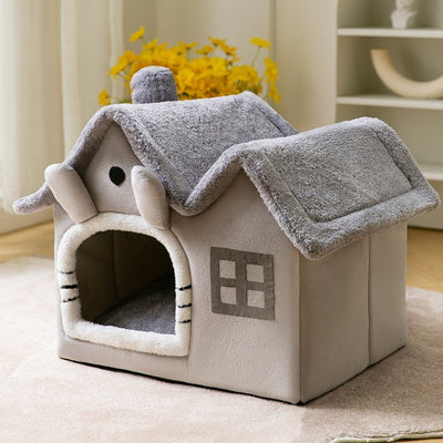 Cozy Plush Pet House Bed Gomaki