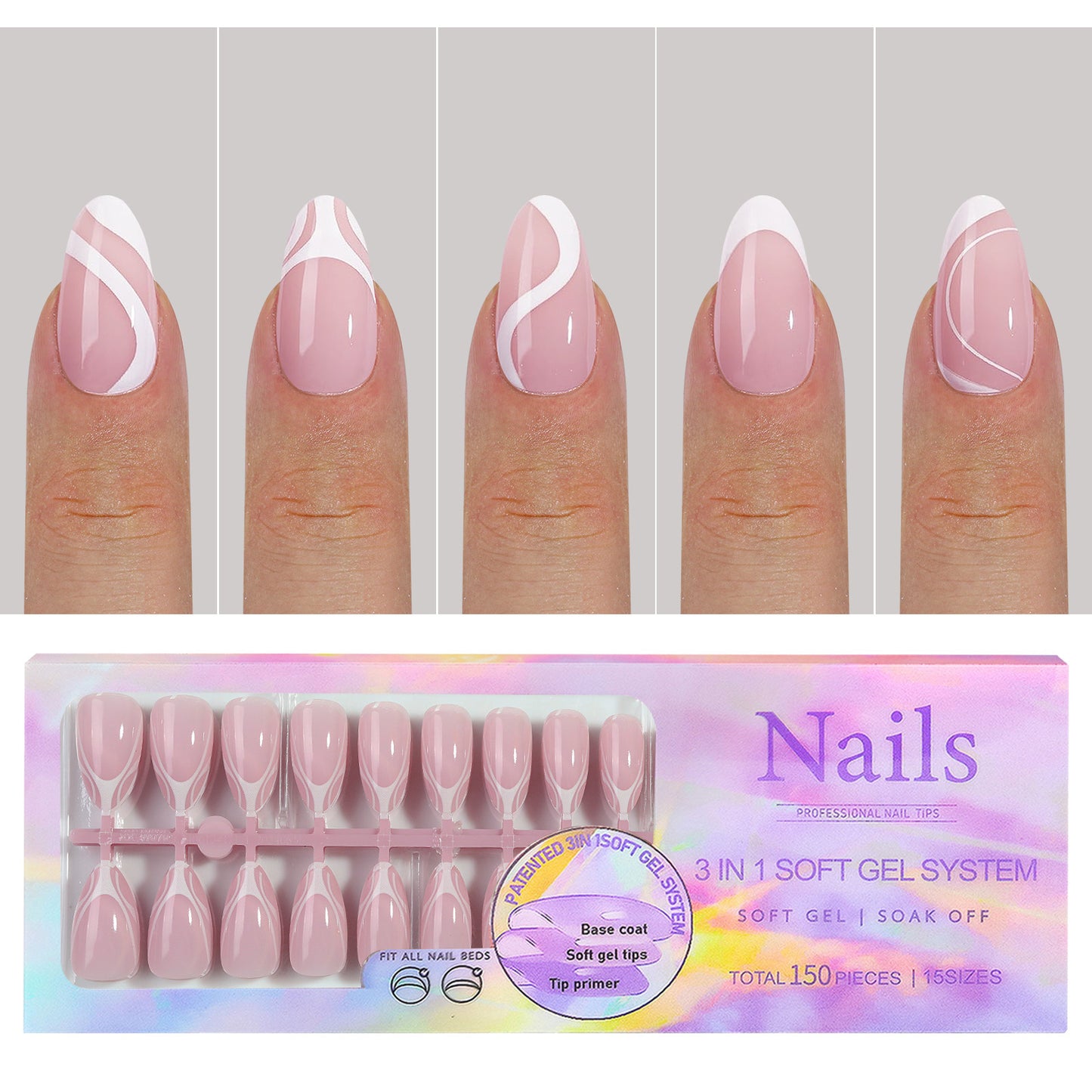 Manicure Wear Nail French Seamless Wear Nail Detachable Gomaki