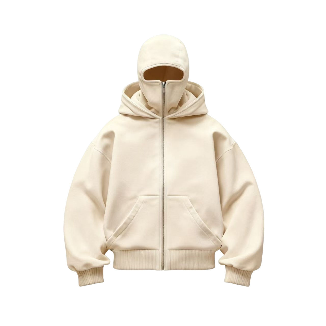 Unisex Full Zip Face Cover Oversized Hoodie Gomaki