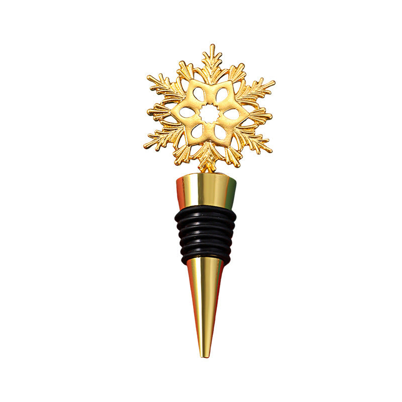 Bouchon de bouteille de vin Gomaki en forme de flocon de neige doré