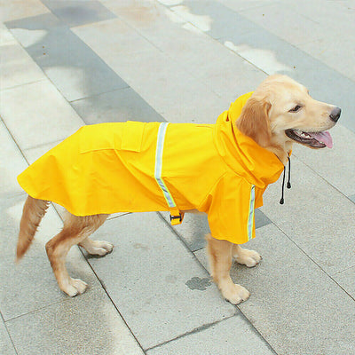 Dog Raincoat Waterproof Jacket With Safety Reflective Stripe Gomaki