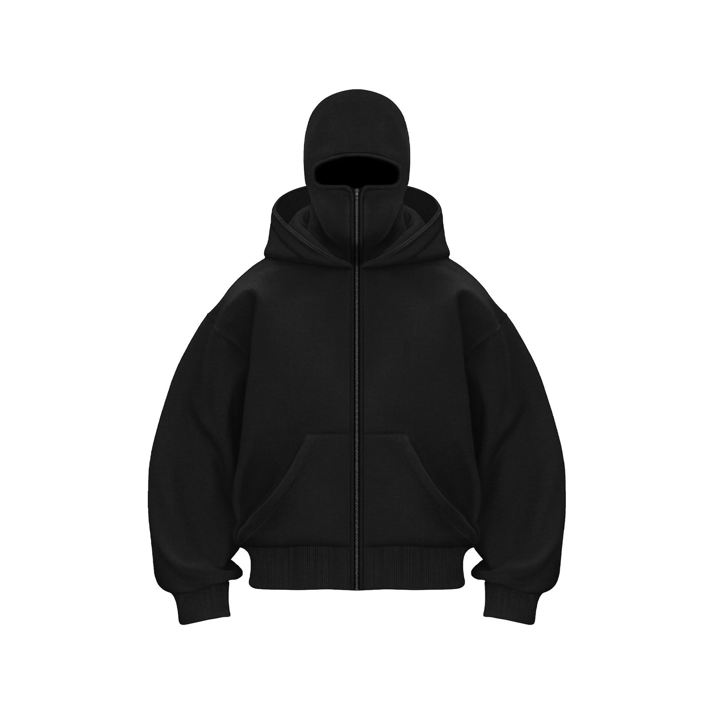 Unisex Full Zip Face Cover Oversized Hoodie Gomaki