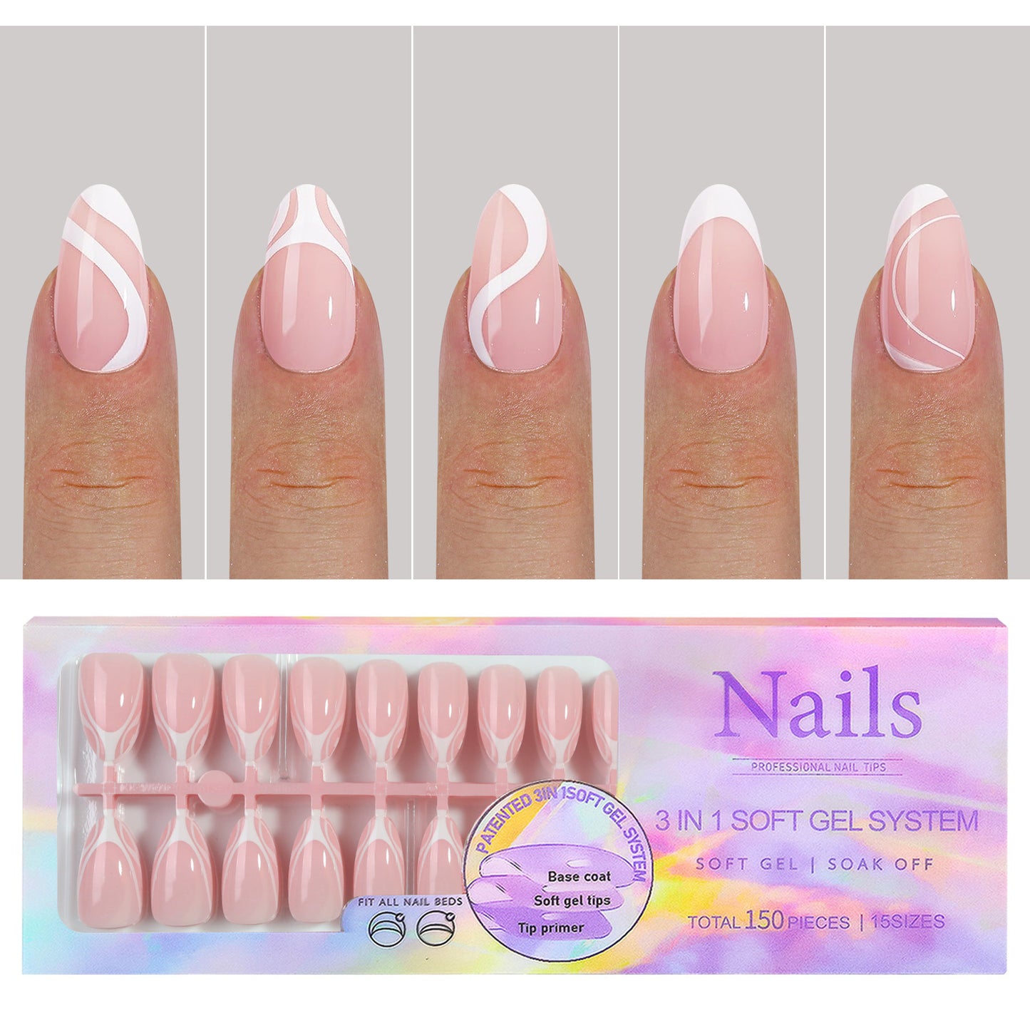 Manicure Wear Nail French Seamless Wear Nail Detachable Gomaki