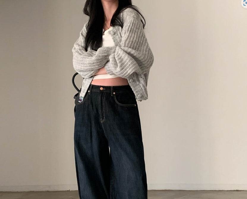 Women Knit Button Up Cardigan Gomaki