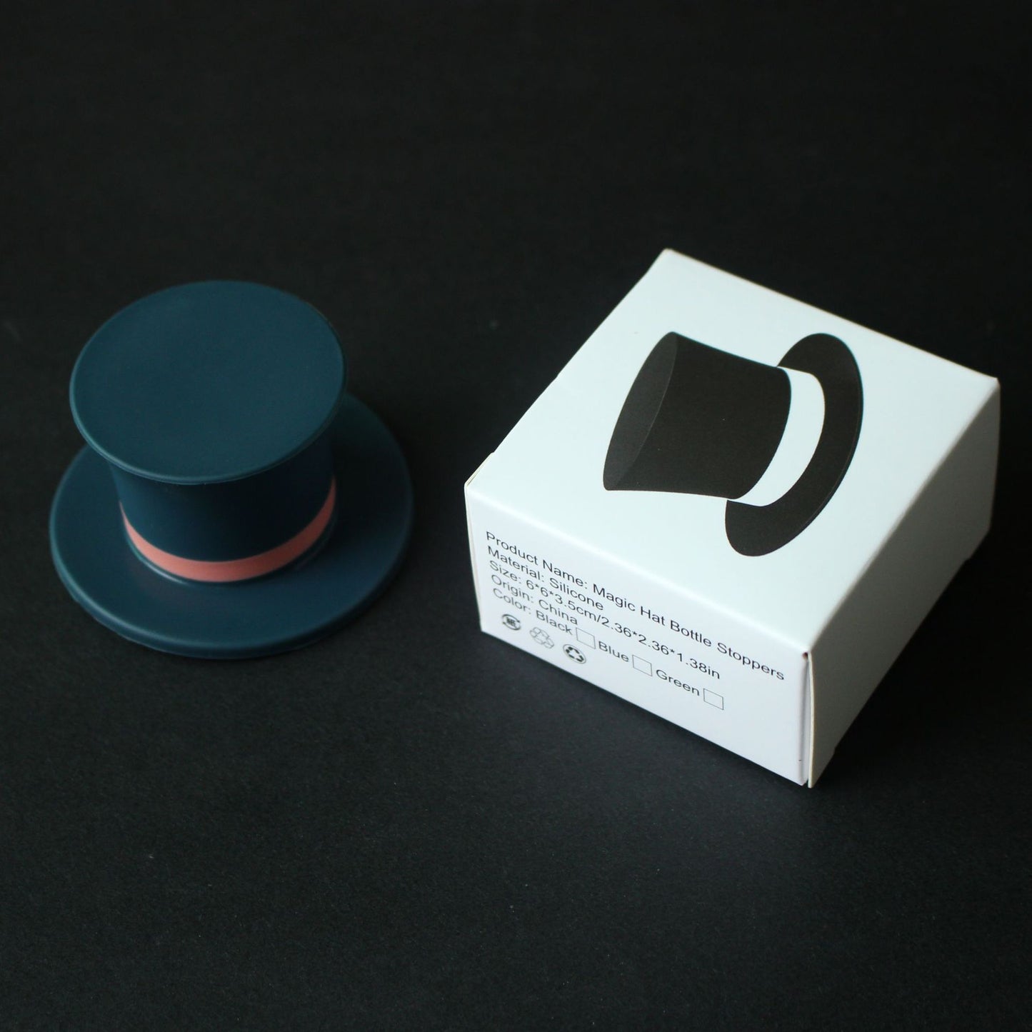 Bouchon de bouteille de vin en silicone en forme de chapeau haut-de-forme Gomaki