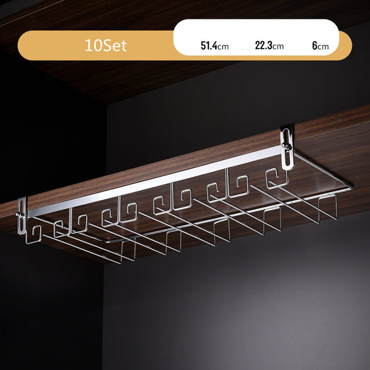 Luxury Gold Under Cabinet Wine Glass Rack Gomaki