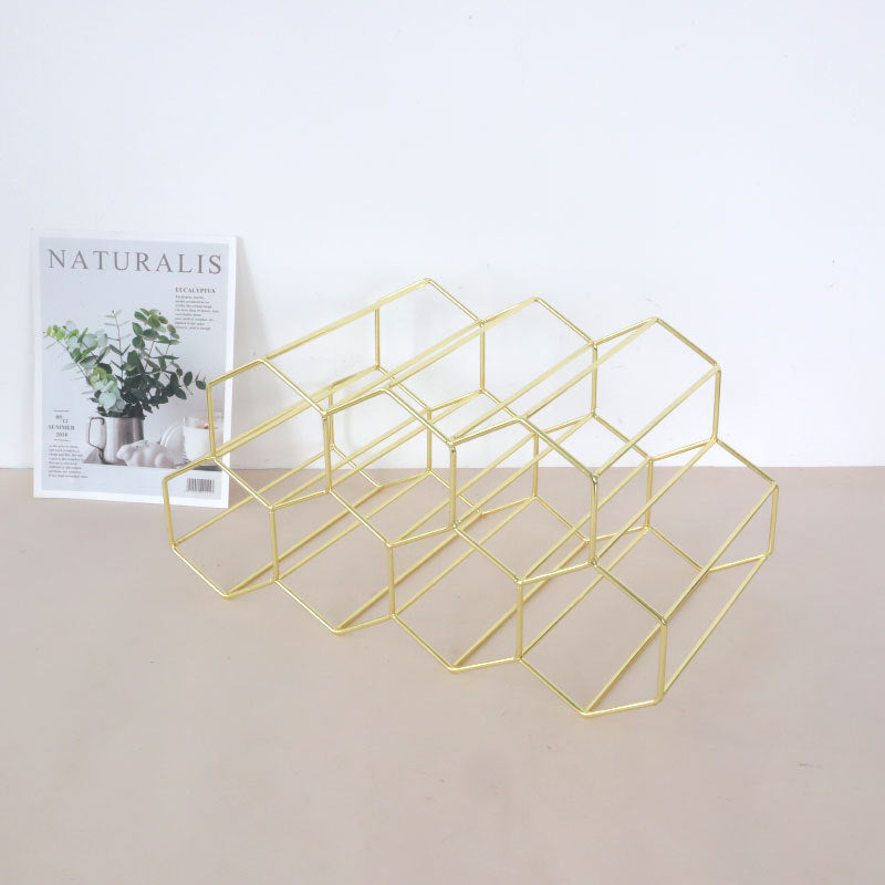 Geometric Metal Wine Rack Gomaki