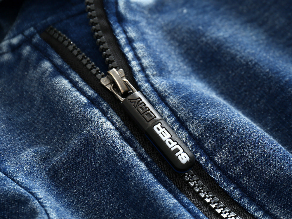 Tuta con cappuccio in stile denim per neonati Gomaki