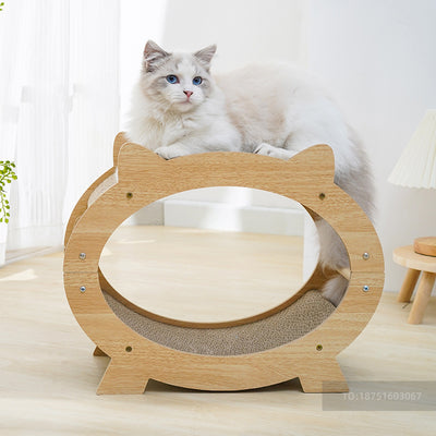 Gomaki Wooden Cat Scratching Post Eco Friendly Solid Wood