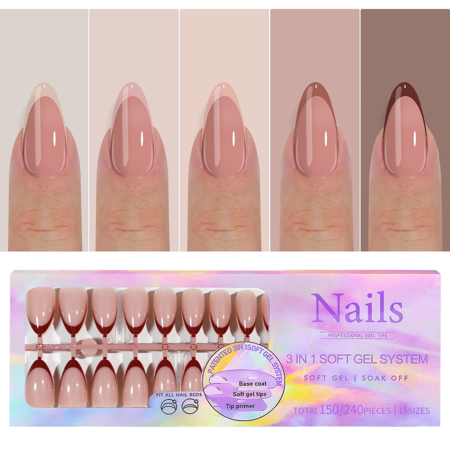 Manicure Wear Nail French Seamless Wear Nail Detachable Gomaki
