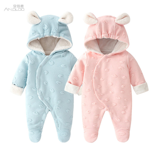 Baby Winter Hooded Romper with Bear Ears Gomaki