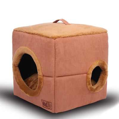 Soft Plush Cat And Small Dog Bed with Multiple Openings Gomaki Shop