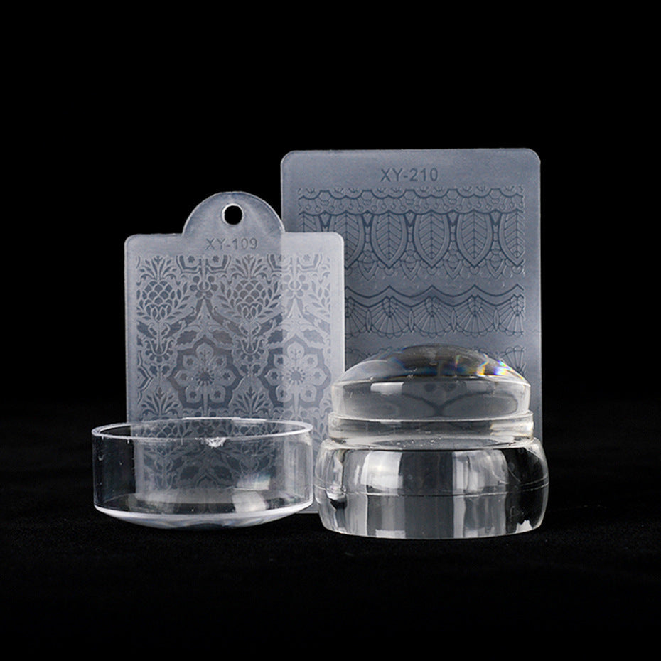 Transparent Silicone Nail Stamper with Scraper Set Gomaki