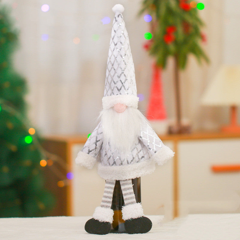 Housse de bouteille de vin en forme de gnome de Noël Gomaki