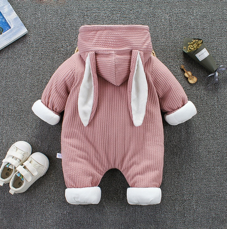 Baby Winter Hooded Romper with Bear Ears Gomaki