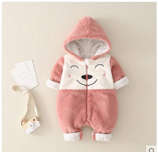 Tutina con cappuccio in peluche per neonati Gomaki 