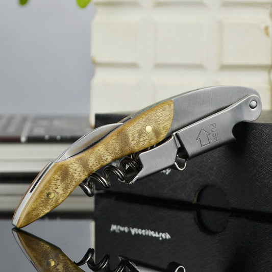 Professional Waiter Corkscrew with Wooden Handle Gomaki
