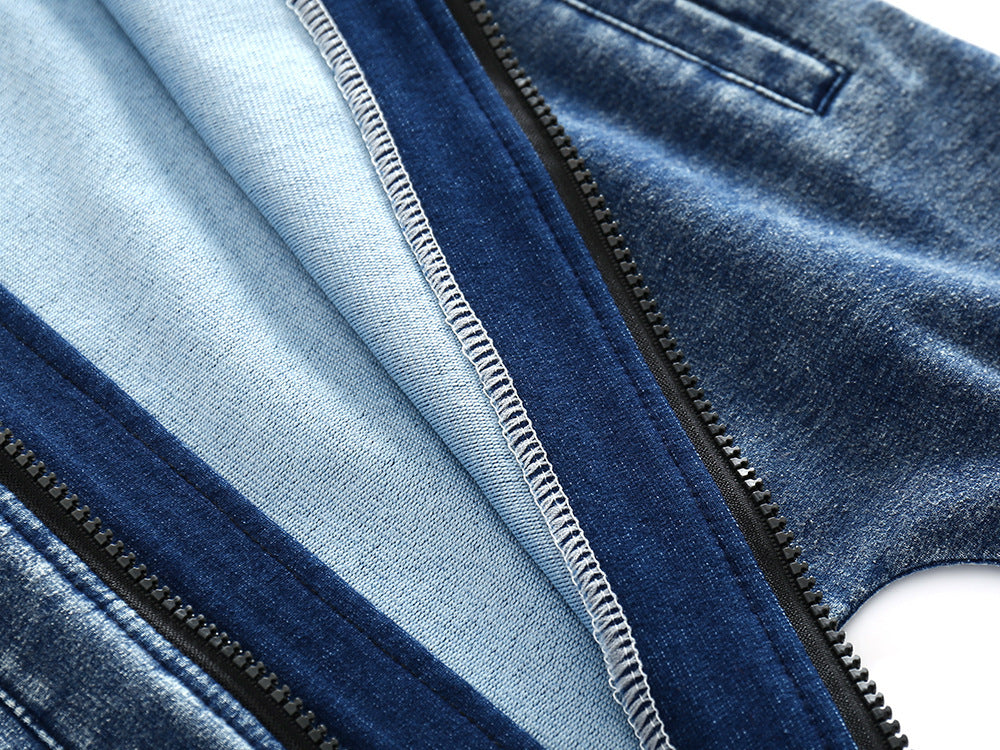 Tuta con cappuccio in stile denim per neonati Gomaki