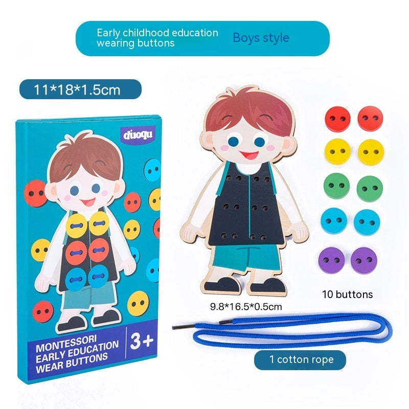 Gomaki Kids Montessori Button Threading Toy