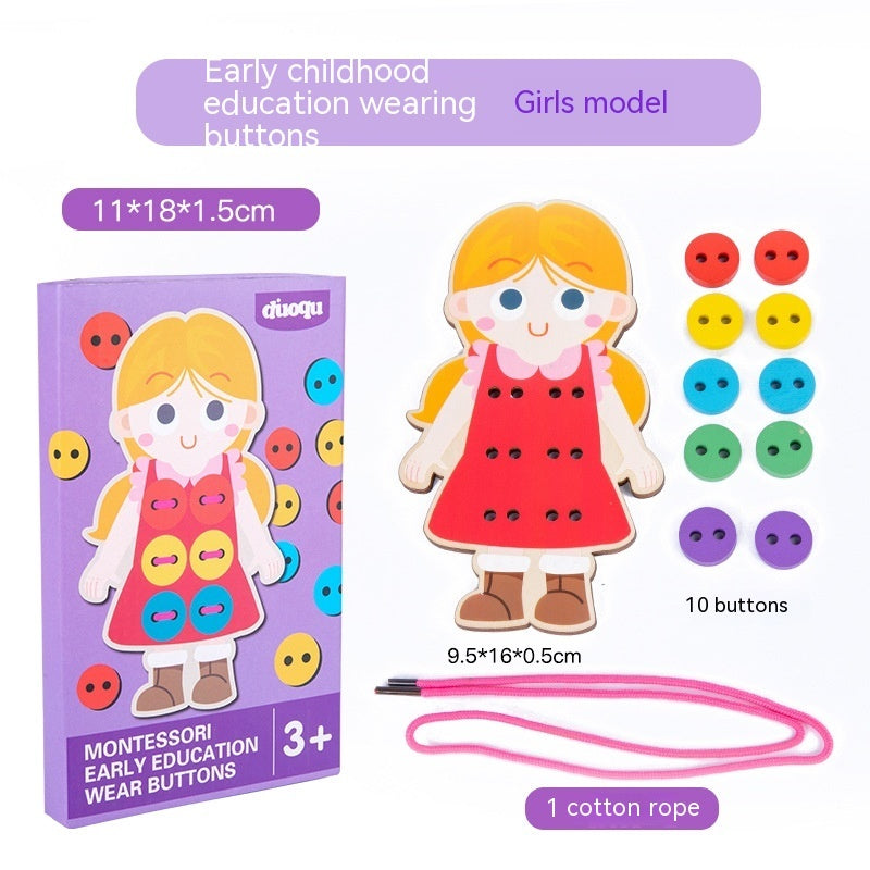 Gomaki Kids Montessori Button Threading Toy