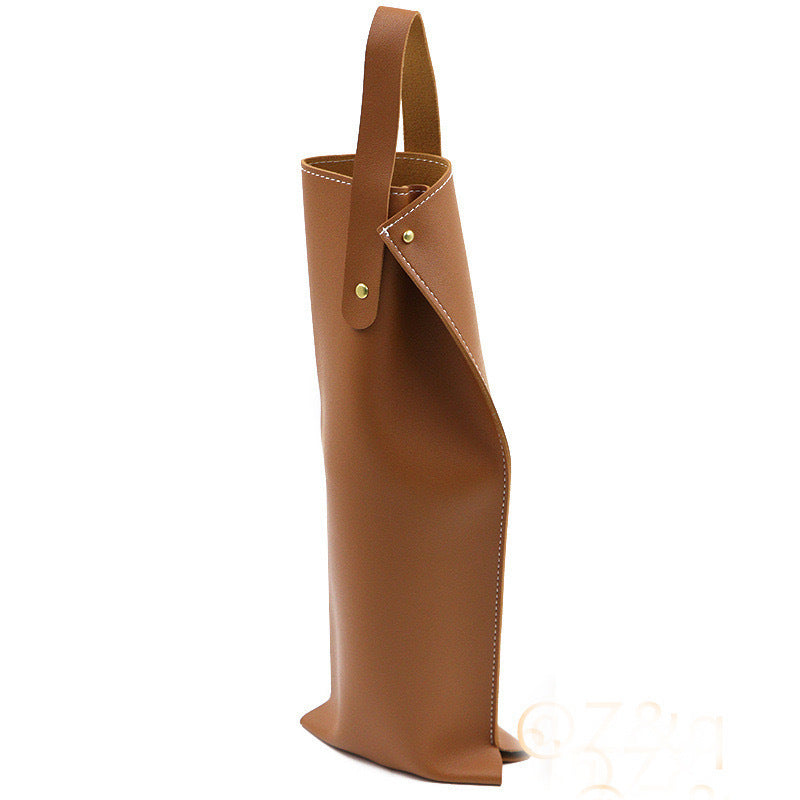 Porte-bouteille de vin minimaliste en cuir Gomaki