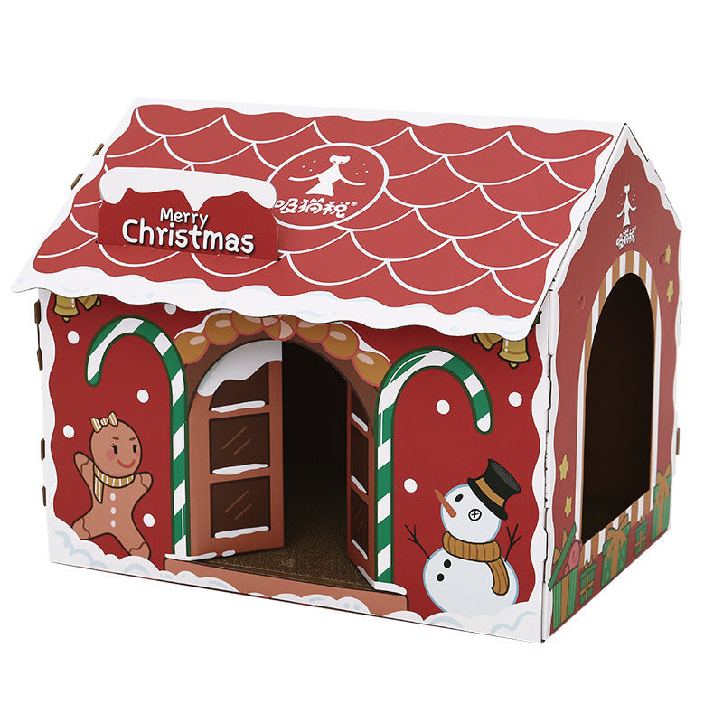Cute Corrugated Cardboard Cat House Playful Scratch Resistant Gomaki