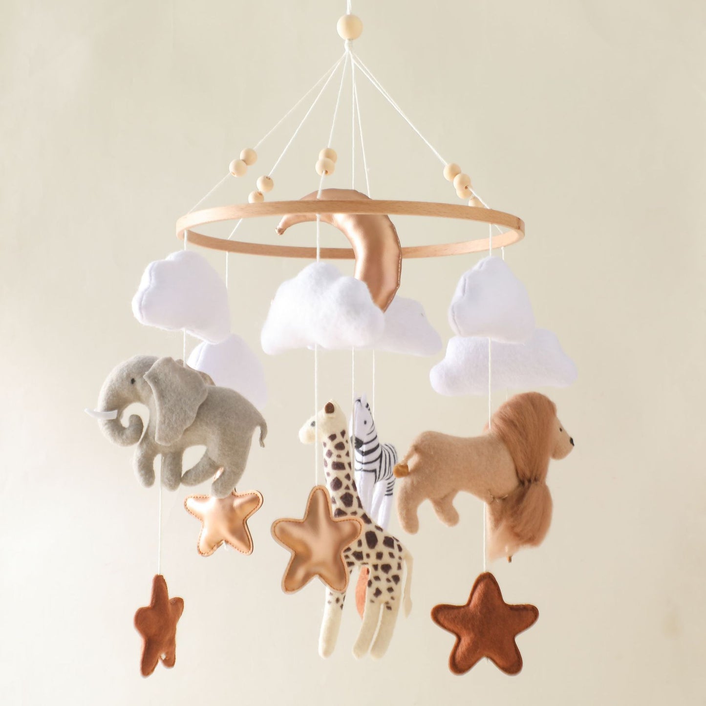 Montessori Inspired Safari Animal Baby Crib Mobile Gomaki