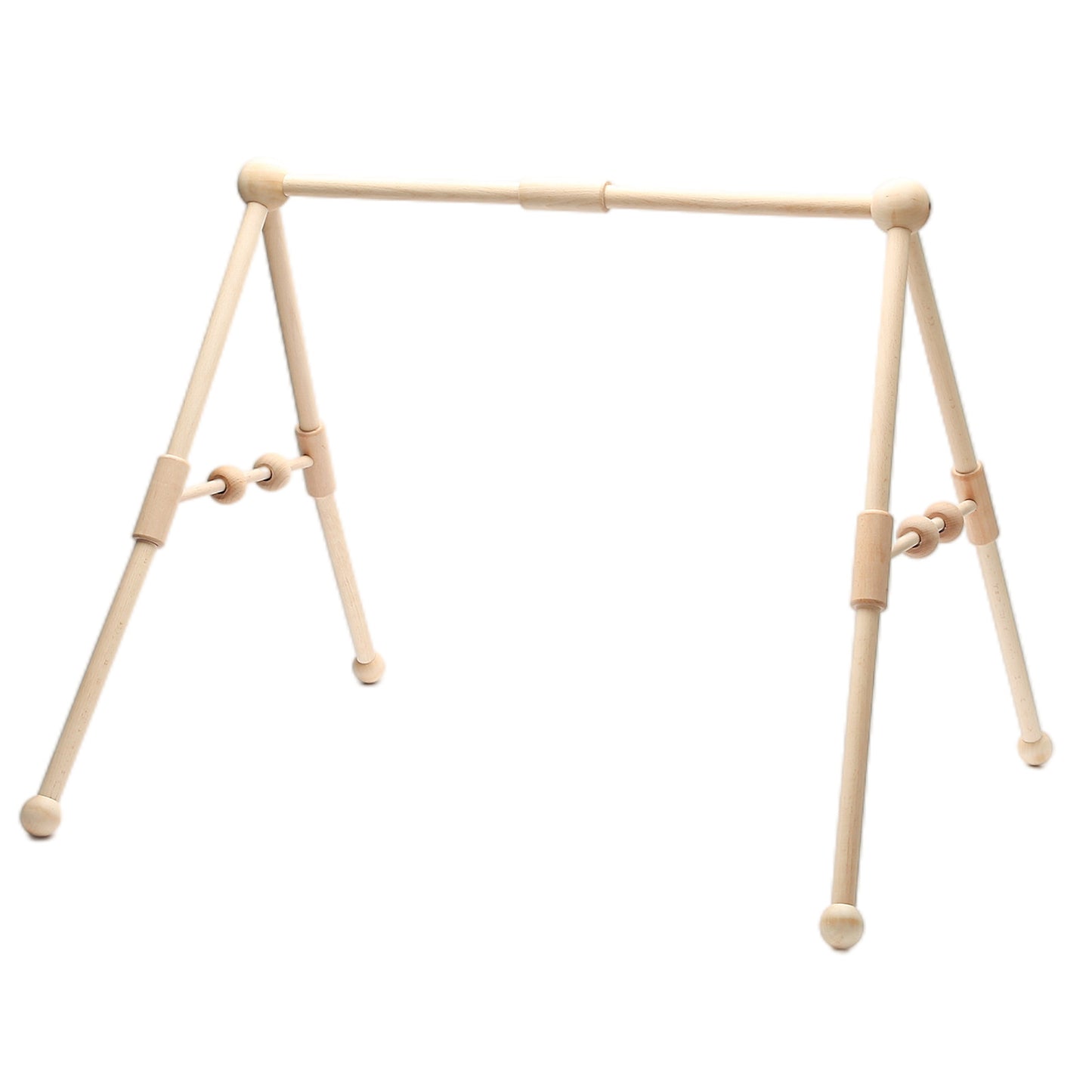 Montessori Inspired Natural Wooden Baby Play Gym with Hanging Toys Gomaki