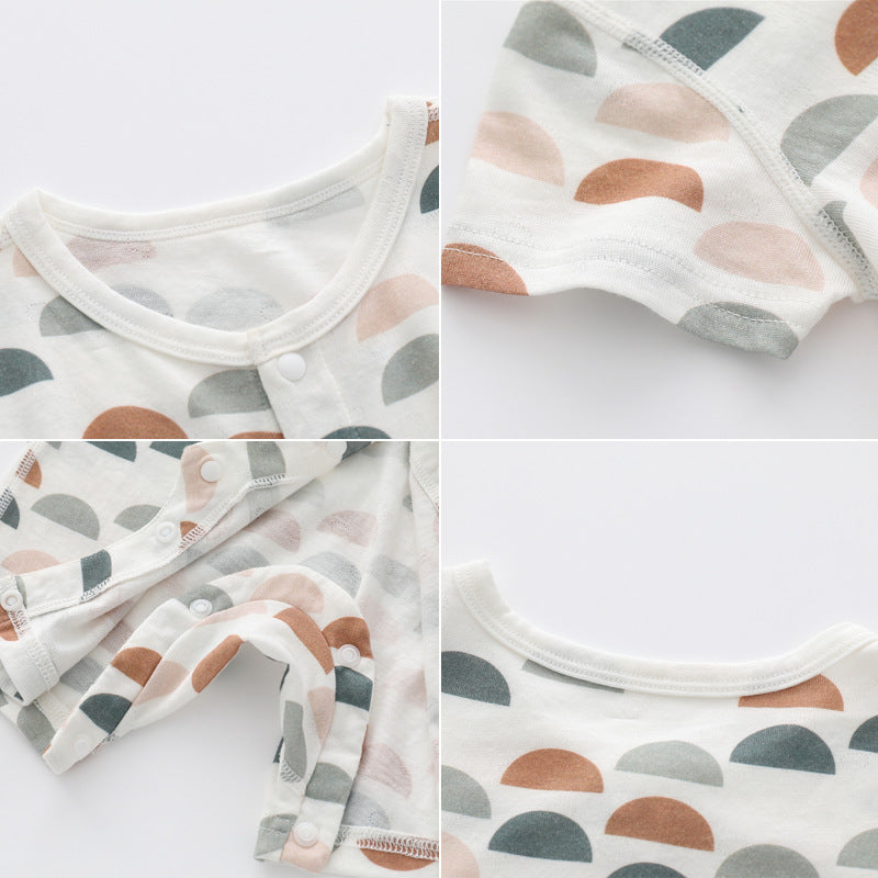 Light And Soft Bamboo Fiber Baby Jumpsuit Floral Animal Cute Print Gomaki