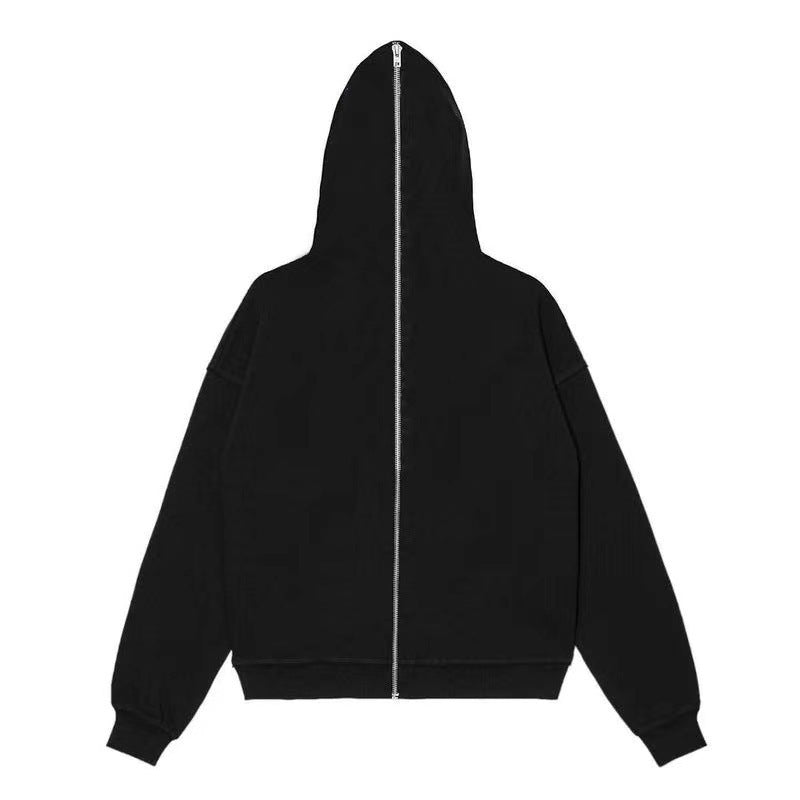 Full Zip Black Face Covering Hoodie Gomaki