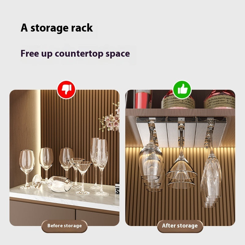 Under Cabinet Wine Glass Rack Gomaki