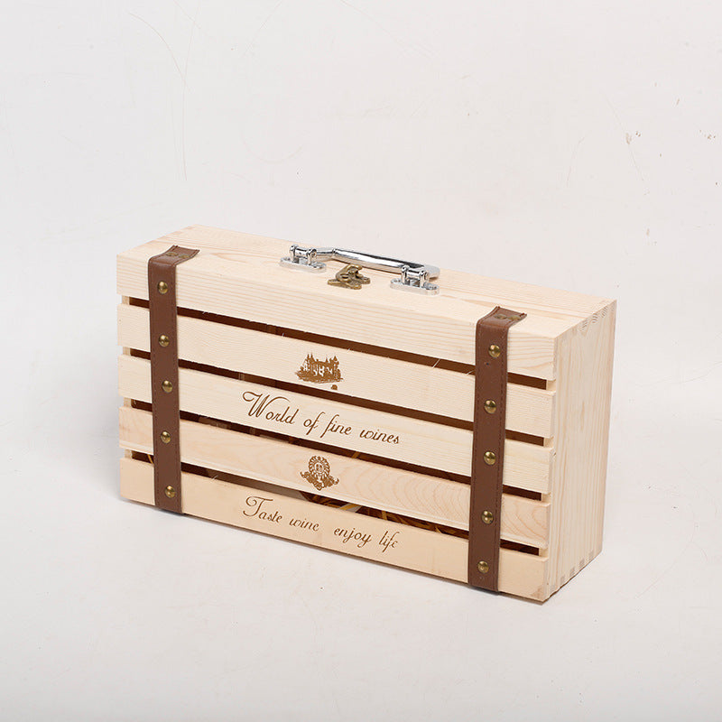 Scatola regalo rustica in legno per vino Gomaki